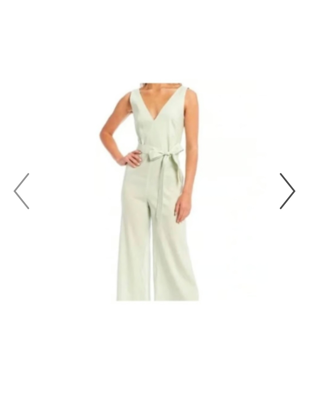 ANTONIO MELANI Sleeveless V-Neck Wide-Leg Jumpsuit in Sage